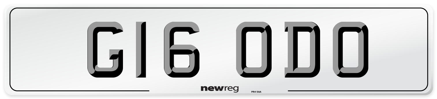 G16 ODO Number Plate from New Reg